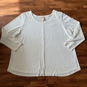 Faded Glory Thermal Tunic w/ Shoulder Lace Detail